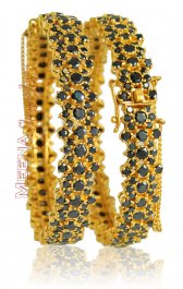 Gold Bangles with Sapphire