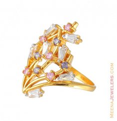 Signity Ring With Color Cz ( Ladies Signity Rings )