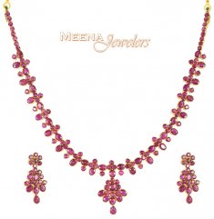 22K Ruby Necklace Set ( Ruby Necklace Sets )