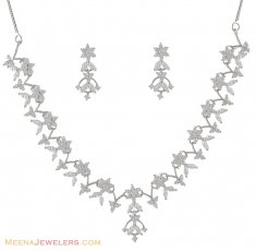 18Kt White Gold Necklace Set ( White Gold Sets )