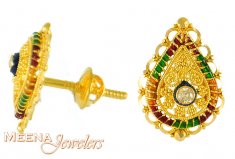 22K Gold Tops with CZ and Meenakari ( 22 Kt Gold Tops )