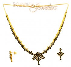 22Kt Sapphire Necklace Set ( Sapphire Necklace Sets )