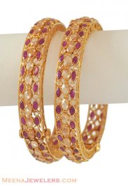 Antique Ruby Bangle (22K Gold) ( Antique Bangles )