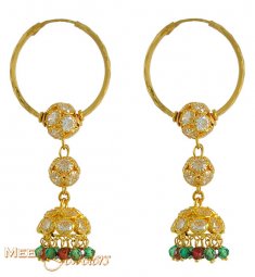 22Kt Gold Chandelier Hoops ( Hoop Earrings )