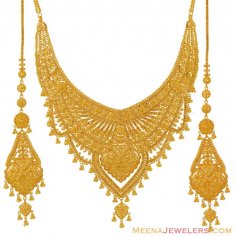 Filigree Necklace and Earring Set (22k)