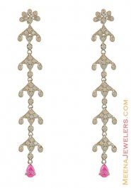 18Kt White Gold Long Earring ( White Gold Earrings )