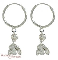 18Kt White Gold Hoop ( White Gold Earring )