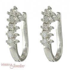 White Gold Clip on Earrings ( White Gold Earring )
