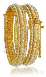22Kt Gold Bangle with Pearls