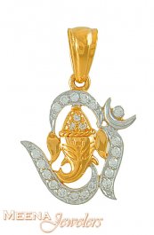 22kt OM pendant with Ganesh