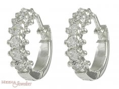 18Kt White Gold Earrings ( White Gold Earring )