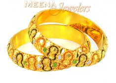 22Kt Gold Three tone Kadas