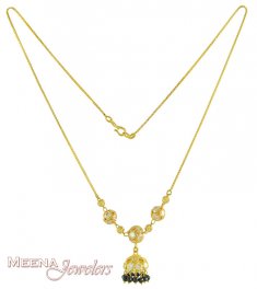 22kt Gold Chain with Crystal