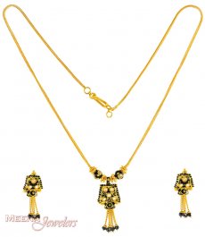 22K Gold Necklace Set ( Gold Designer Sets )