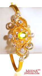 22k Gold kada with colored CZ