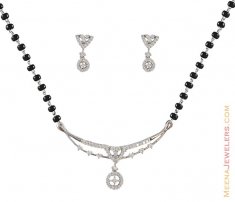 Diamond Mangalsutra Set With 18kt White Gold ( Diamond MangalSutras )