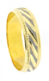 18Kt Gold Wedding band 2 Tone ( Wedding Bands )
