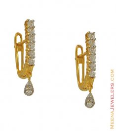22K CZ Clip On Earrings
