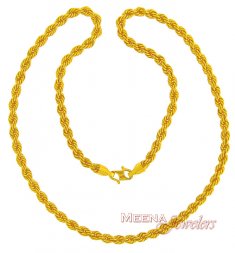Gold Rope Chain (20 Inch) ( Men`s Gold Chains )