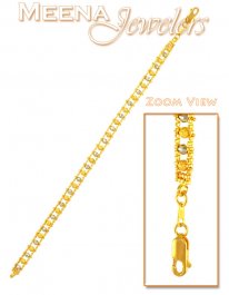 22Kt  Gold  Two tone Ladies Bracelet ( Ladies Bracelets )