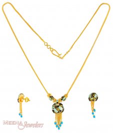 22K Gold Necklace Set ( Gold Designer Sets )
