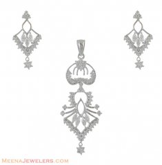 White Gold Pendant Set With Signity 