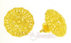 22K Gold Earrings with Filigree 