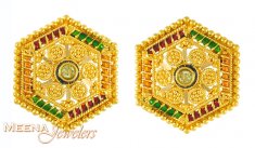 22Kt Earrings with enamel and CZ