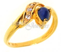 Gold Ring with Lapis & CZ