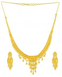 Gold Necklace and Earrings Set