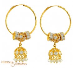 Gold Hoop with Pearls ( Hoop Earrings )