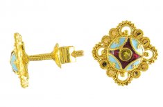 Gold Tops with enamel work ( 22 Kt Gold Tops )