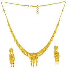 Gold Light Necklace and Earrings