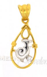 22Kt Initial Pendant (J)