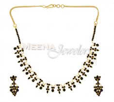 22 Kt Gold Sapphire Set ( Sapphire Necklace Sets )