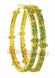 22Kt Gold Emerald Bangles