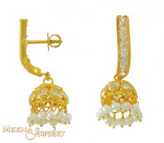 22Kt Fancy Earrings with Pearl