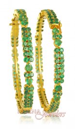 22Kt Gold Emerald Bangles