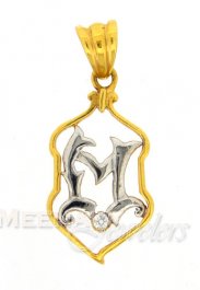 22Kt Initial Pendant (M)