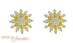 Gold Earrings with Signity