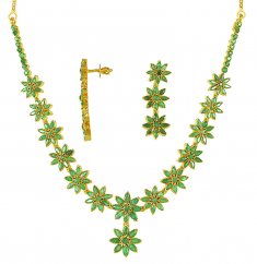 22k Emerald Necklace and Set ( Emerald Necklace Sets )