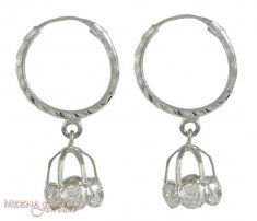 18Kt White Gold Hoops ( White Gold Earring )