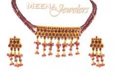22Kt Gold Ruby Necklace  Set ( Ruby Necklace Sets )