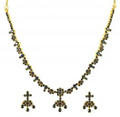 22Kt Gold Sapphire Necklace ( Sapphire Necklace Sets )