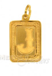 22Kt  Initial ( J) Pendant ( Initial Pendants )