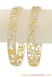 18K Designer Diamond Bangles(2 pcs) ( Diamond Bangles )