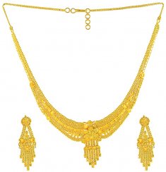 22K Gold Necklace and Earrings Set