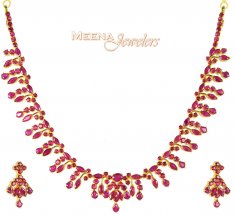 Gold Ruby Necklace Set ( Ruby Necklace Sets )