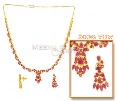22Kt Gold Ruby Set ( Precious Stone Sets )