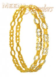 22Kt Gold 2tone Bangles